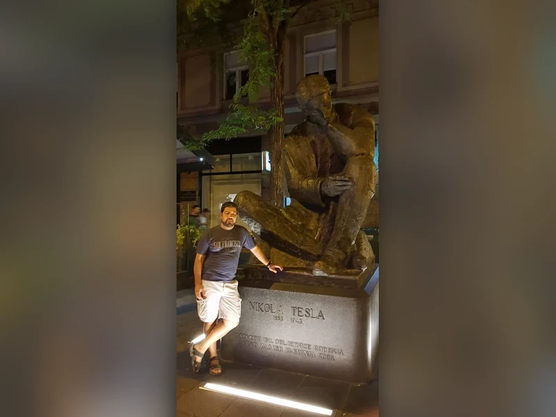 Estátua de Nikola Tesla, Zagreb, Croácia · jun/2019